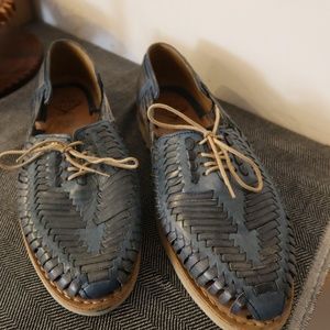 HUARACHES, Boat Shoe Sandals Blue Leather M9/W11